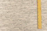 1 Yard Light Beige, Black & Multi Slub Striped Stretch Rib Knit Fabric , 60" Wide