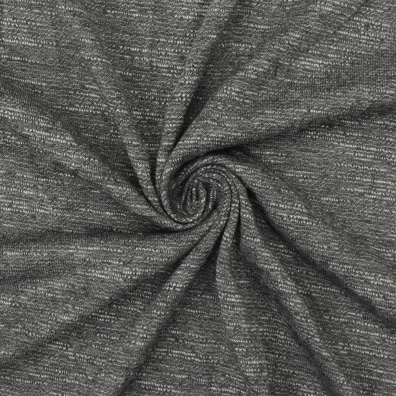 1 Yard Dusty Gray & White Slub Knit Lightweight Jersey with Horizontal Stretch, 67 Inches Width