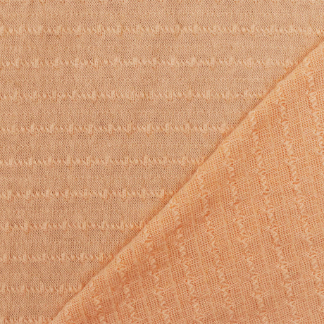 1 Yard Orange Texture Stripe Jersey, Soft Horizontal Stretch Knit for Apparel, 51 Inches Wide