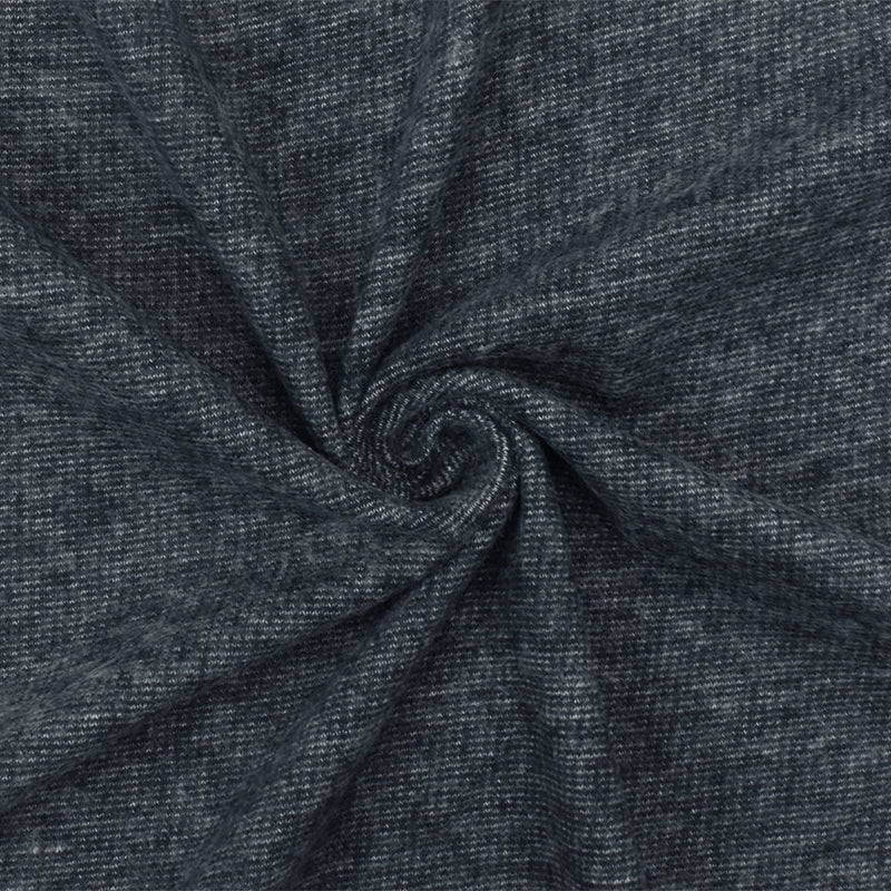 1 Yard Dust Navy & White Rib Knit Matte Finish, Opaque, Soft Hand Ideal for Blouses & Activewear 58" Wide