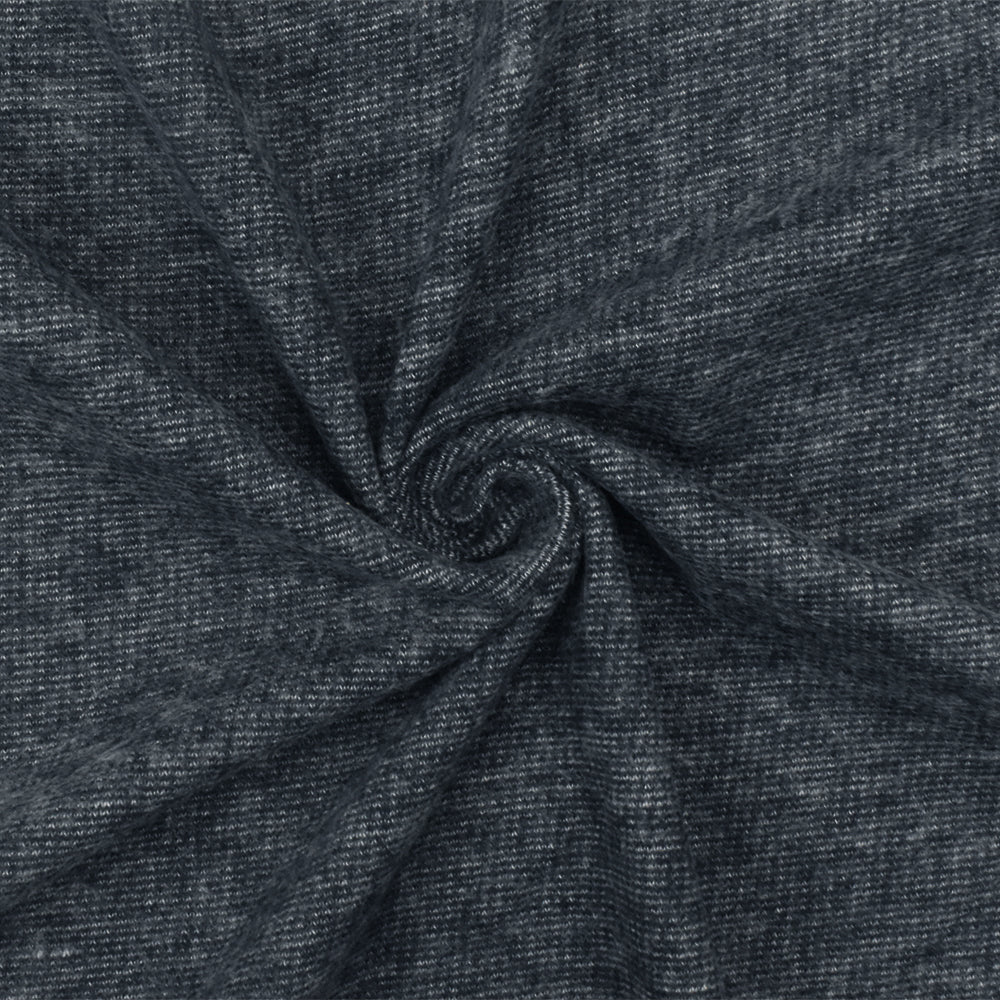1 Yard Dust Navy & White Rib Knit Matte Finish, Opaque, Soft Hand Ideal for Blouses & Activewear 58" Wide