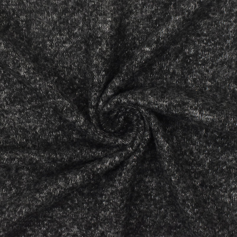 1 Yard Light Gray & Black Stretch Jersey, Soft Hand, Matte Finish, Ideal for Apparel 56" Wide