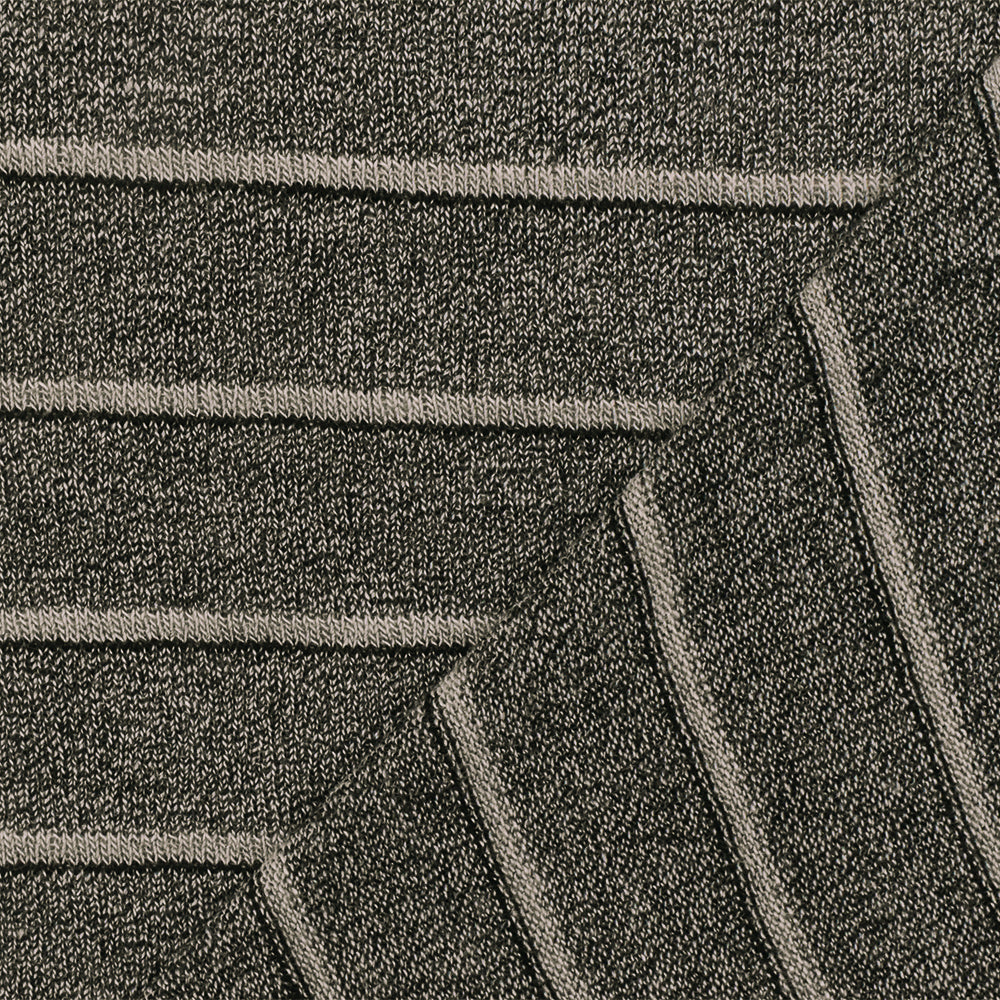 1 Yard Light Gray & Black Stripe Knit Semi Sheer Jersey with Matte Finish , 55 Inches Wide