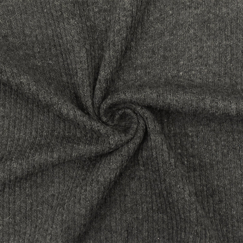 1 Yard Dark Charcoal Gray Texture Stretch Sweater Knit Fabric 54 Inches Width