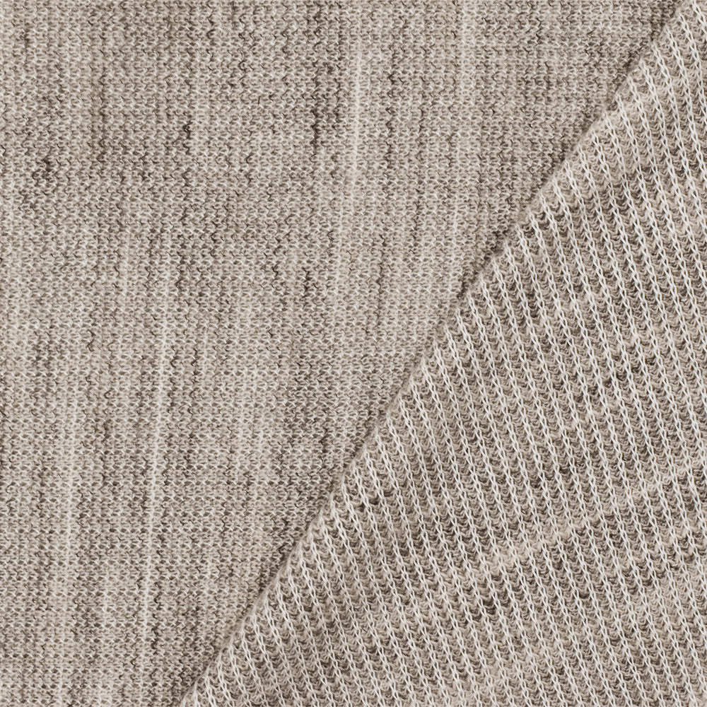 1 Yard Light Beige, White & Gray Rib Knit Slub Texture Poly Rayon Fabric for Dresses & Overlays , 63" Wide