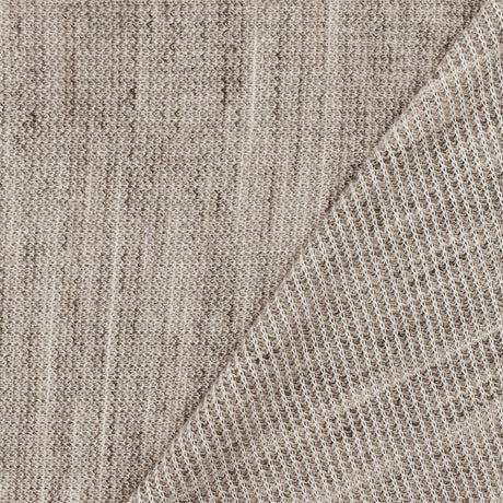 1 Yard Light Beige, White & Gray Rib Knit Slub Texture Poly Rayon Fabric for Dresses & Overlays , 63" Wide