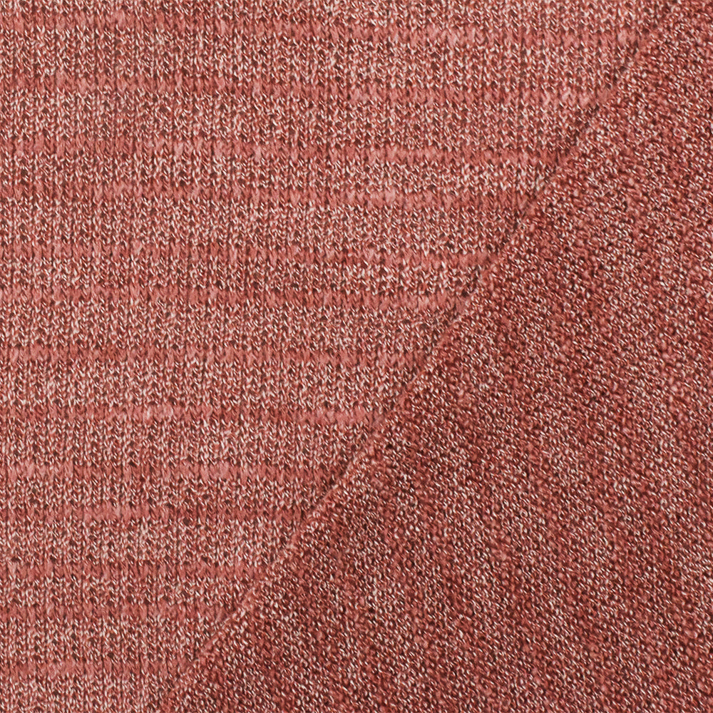 1 Yard Rose Pink & White Slub Texture Stretch Poly Jersey Knit Fabric for Activewear, 56" Wide