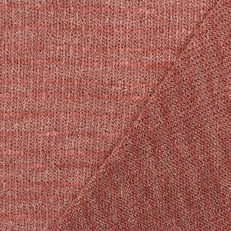 1 Yard Rose Pink & White Slub Texture Stretch Poly Jersey Knit Fabric for Activewear, 56" Wide