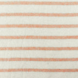 1 Yard Lovely Peach & White Striped Stretch Brushed Jersey Knit Fabric, 56" Wide