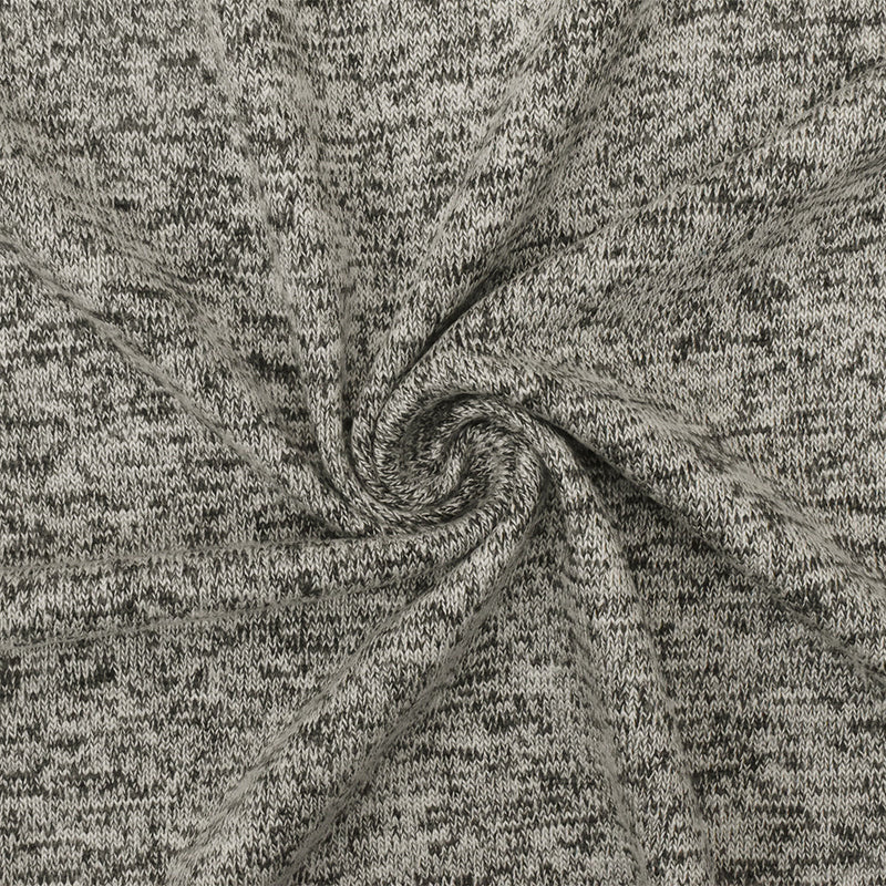 1 Yard Shadow Gray & White Textured Jersey Cotton Blend Knit Fabric, 58" Wide