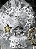 Anniversary Cake Topper - E420S- Silver Anniversary with Bell