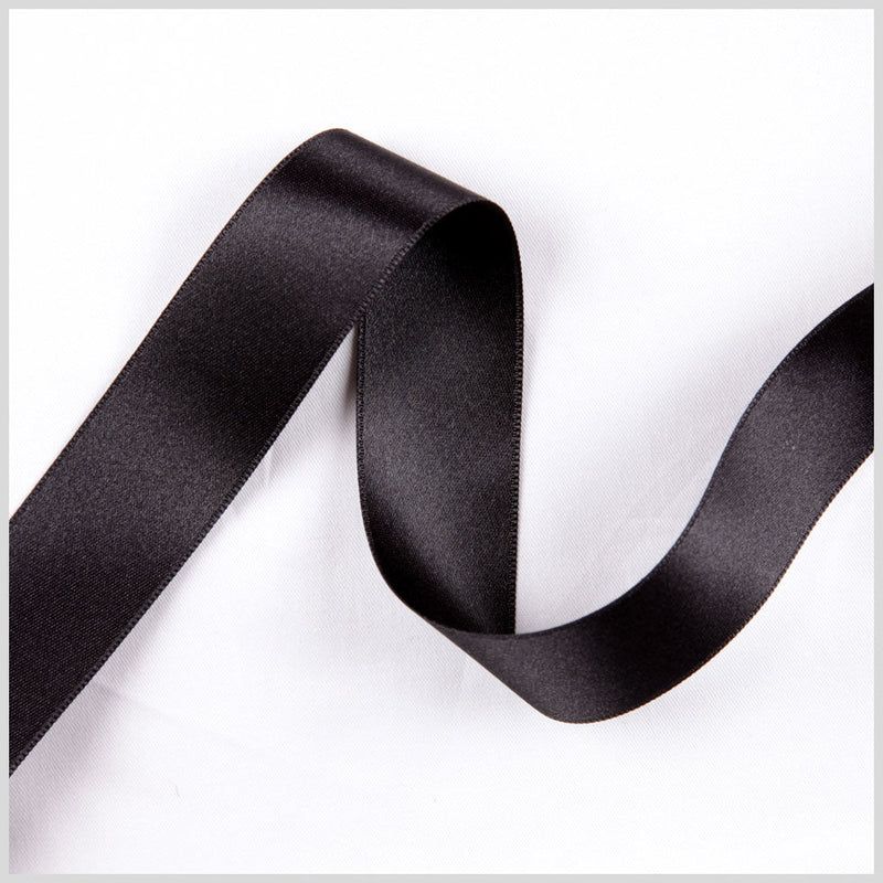 3/8" Black Double Face French Satin Ribbon
