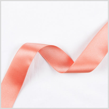 3/8" Peach Double Face French Satin Ribbon