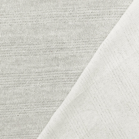 1 Yard of Misty Ivory Striped Knit Bias Stretch Polyester Jersey for Activewear, 53" Width