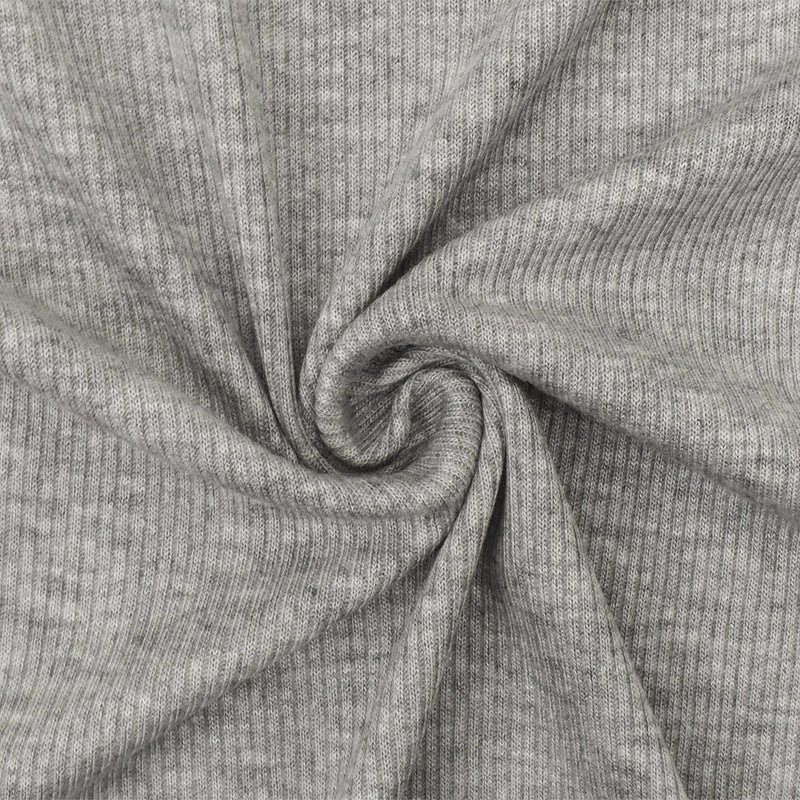 1 Yard Heather Cloud Gray Rib Knit Soft Rayon & Spandex Stretch Fabric for Apparel , 52" Wide