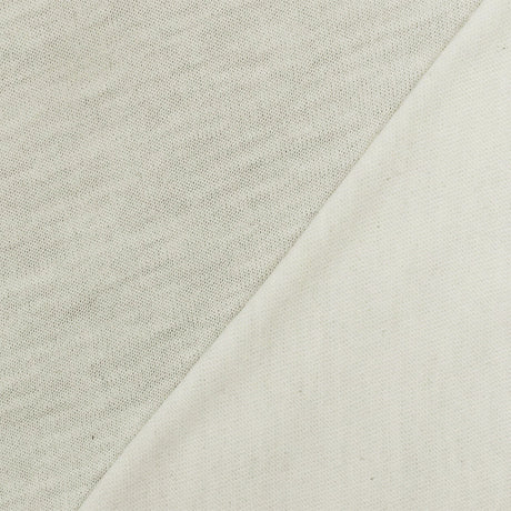 1 Yard Rice White Stretch Poly Jersey Knit Matte Slub Texture for Apparel, 61" Wide