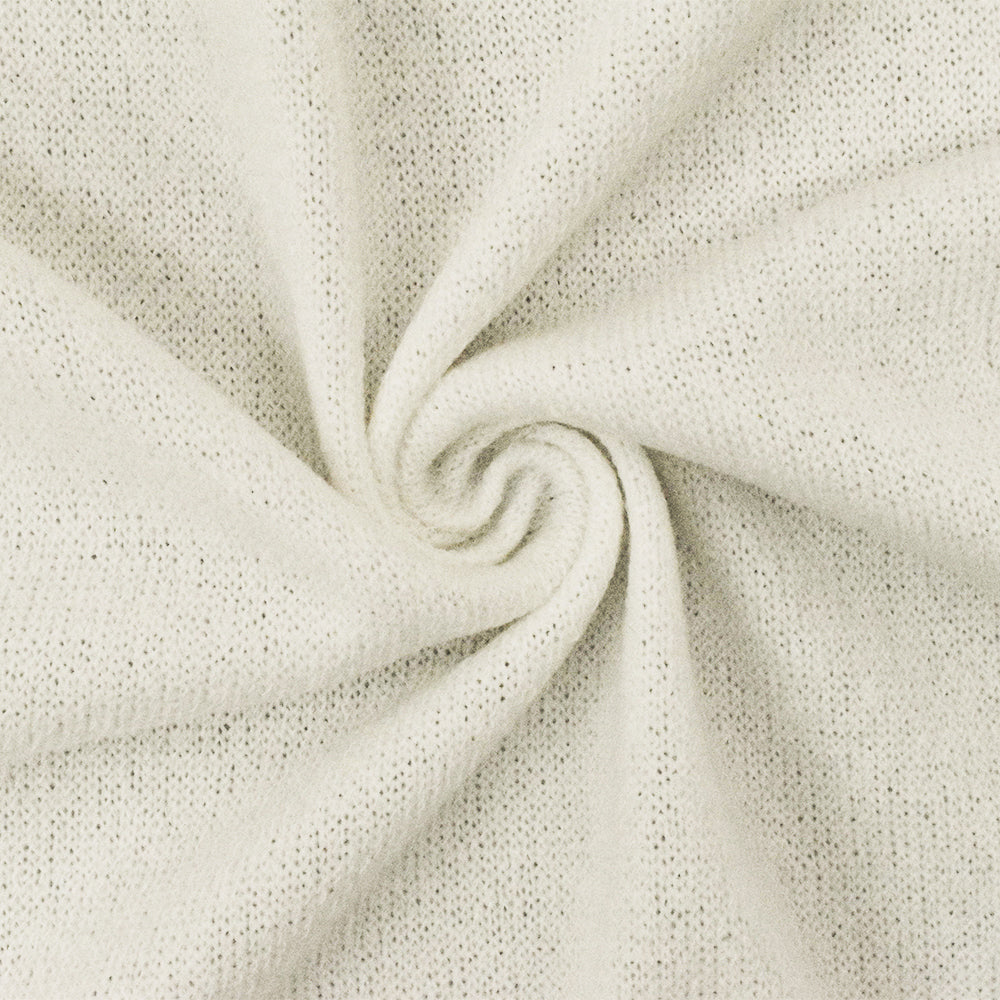 1 Yard Soft Ivory Texture Stretch Polyester Jersey Knit Fabric Lightweight Soft Horizontal 58 Inches Width