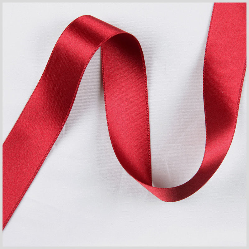 3/8" Wine Double Face French Satin Ribbon