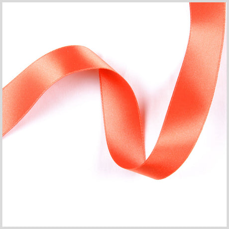 3/8" Pumpkin Double Face French Satin Ribbon