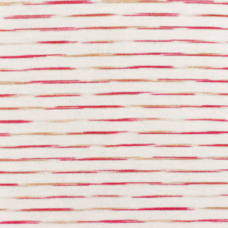 1 Yard Doll Pink White Beige Stripe Stretch Rayon Jersey Knit Fabric 58 Inches