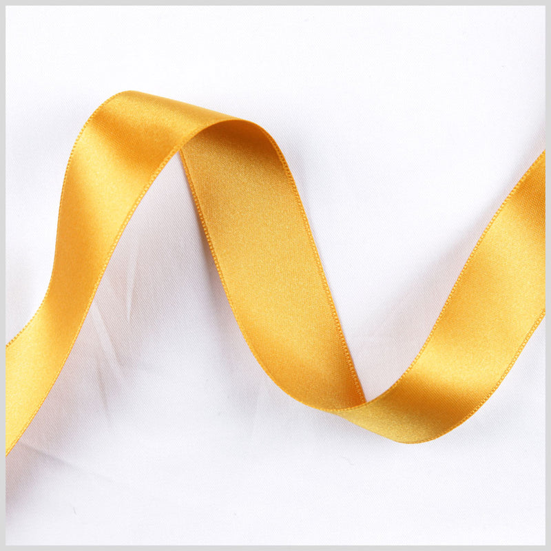 3/8" Dark Yellow Double Face French Satin Ribbon