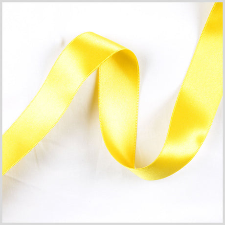 3/8" Yellow Double Face French Satin Ribbon