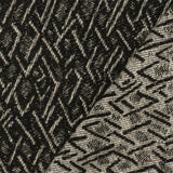 1 Yard Black Beige Silver Abstract Diamond Damask Woven Fabric Apparel Jackets 58 Inches Width