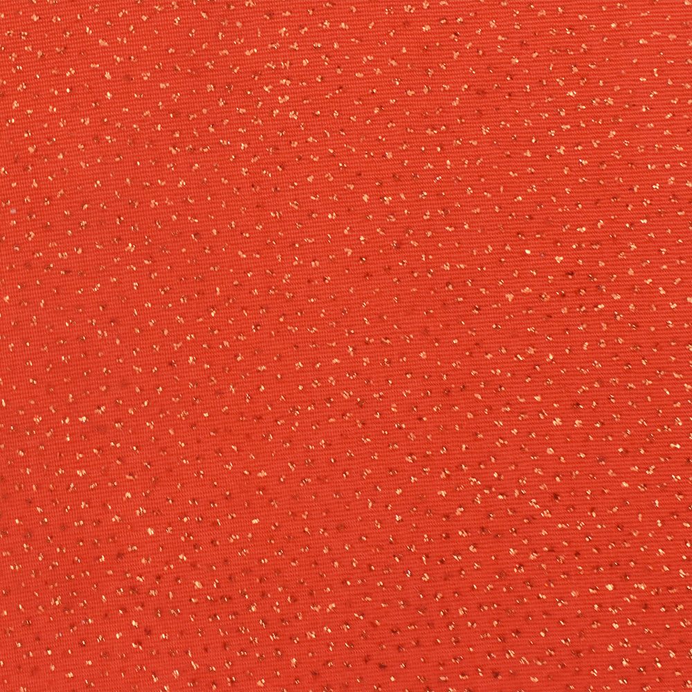 1 Yard Intense Orange Sparkle Metallic Printed Stretch Slinky Knit Fabric 58 Inches