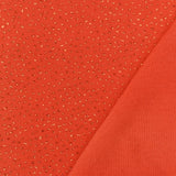 1 Yard Intense Orange Sparkle Metallic Printed Stretch Slinky Knit Fabric 58 Inches