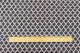 1 Yard Dusty Blue Taupe Quatrefoil Poly Cotton Double Knit Fabric Soft Stretch 58 Inches Wide