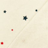 1 Yard Vintage Ivory Star Print Cotton French Terry Knit Fabric Soft Stretch 58 Inches Wide