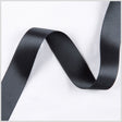 3/8" Matte Black Double Face French Satin Ribbon