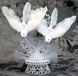 Anniversary / Wedding Cake Topper - E39- Doves on Heart