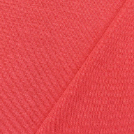 1 yarda coral rojo sólido elástico spandex rayón modal tela de punto jersey de 58 pulgadas de ancho