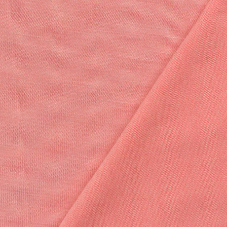 1 yarda de tela de punto jersey de modal con rayón y spandex rosa playa para blusas y camisetas básicas, ancho de 58 pulgadas