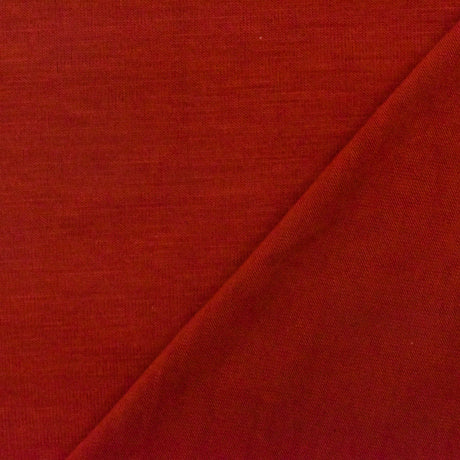 1 yarda de tela de punto jersey de modal con rayón y spandex rojo naranja para blusas y ropa deportiva, ancho de 59 pulgadas