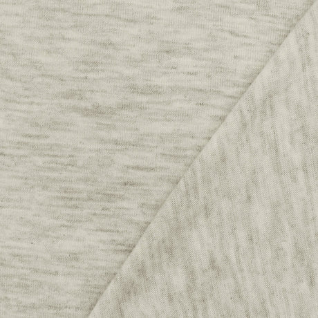 1 yarda de tela de punto jersey de modal con rayón y spandex texturizado gris jaspeado claro y blanco para vestidos modernos y blusas, ancho de 58 pulgadas