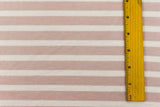 1 Yard Baby Pink Ivory Stripe Spandex Rayon Modal Jersey Knit Fabric For Blouses And Dresses 58 Inches Width