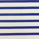 1 Yard Modern Blue Ivory Stripe Spandex Rayon Modal Jersey Knit Fabric For Blouses And Activewear 58 Inches Width