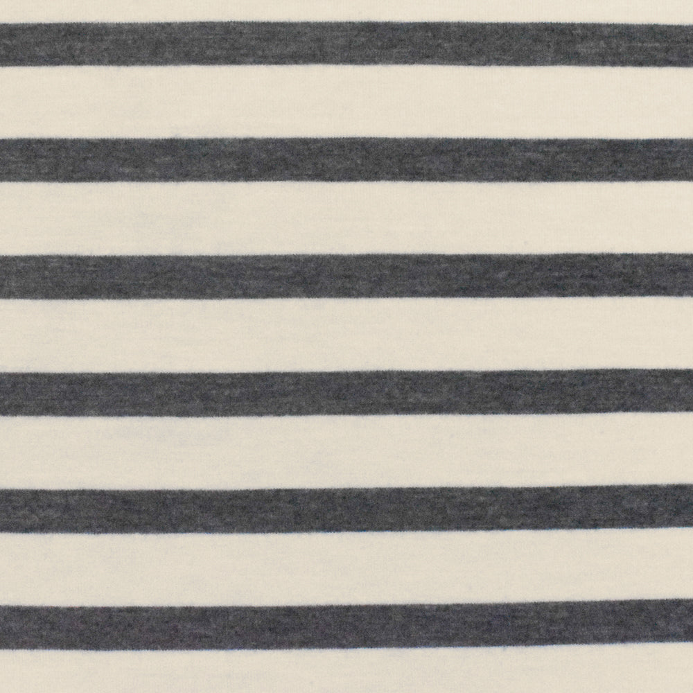 1 Yard Charcoal Gray Ivory Stripe Spandex Rayon Modal Jersey Knit Fabric For Dresses And Blouses 58 Inches Width