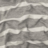 1 Yard Heather Gray Ivory Stripe Spandex Rayon Modal Jersey Knit Fabric For Blouses And Dresses 59 Inches Width