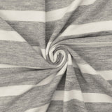 1 Yard Heather Gray Ivory Stripe Spandex Rayon Modal Jersey Knit Fabric For Blouses And Dresses 59 Inches Width