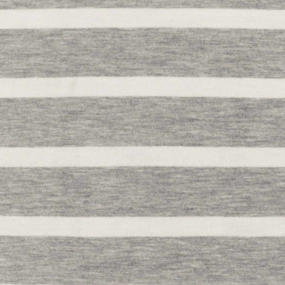 1 Yard Heather Gray Ivory Stripe Spandex Rayon Modal Jersey Knit Fabric For Blouses And Dresses 59 Inches Width