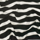 1 Yard Jet Black Ivory Stripe Spandex Rayon Modal Jersey Knit Fabric For Dresses And Activewear 59 Inches Width