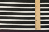 1 Yard Jet Black Ivory Stripe Spandex Rayon Modal Jersey Knit Fabric For Dresses And Activewear 59 Inches Width