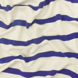 1 Yard Aquarium Blue Ivory Stripe Spandex Rayon Modal Jersey Knit Fabric For Dresses And Blouses 59 Inches Width