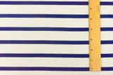 1 Yard Aquarium Blue Ivory Stripe Spandex Rayon Modal Jersey Knit Fabric For Dresses And Blouses 59 Inches Width