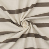 1 Yard Latte Taupe Brown Ivory Stripe Spandex Rayon Modal Jersey Knit Fabric For Dresses And Blouses 59 Inches Width