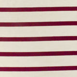 1 Yard Raspberry Red Ivory Stripe Spandex Rayon Modal Jersey Knit Fabric For Blouses And Dresses 58 Inches Width