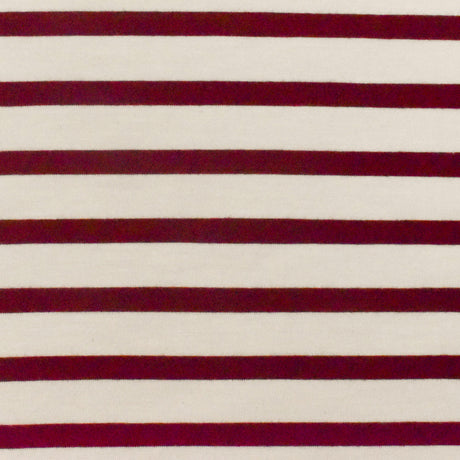 1 Yard Wine Red Ivory Stripe Spandex Rayon Modal Jersey Knit Fabric For Dresses And Blouses 58 Inches Width